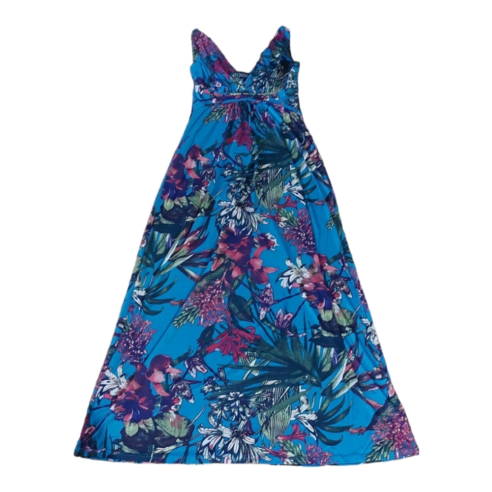 Papillon Tropical Stretch Long Grecian  Inspired Dress